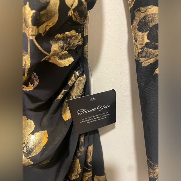 *NWT* Baltic Born Soleblu Midi Black and Gold Dress - Picture 2 of 6